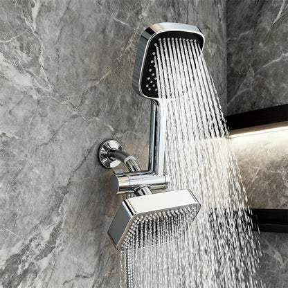 2-in-1 High Pressure Handheld Shower Head Set with Rain Showerhead – Long Hose T-Valve ABS Wall Mount Bathroom Upgrade