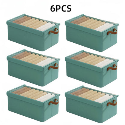 Foldable Storage Boxes with Clear Lids & Handles Large Collapsible Organizer Bins for Clothes, Blankets & Bedding – Bedroom, Wardrobe & Under Bed Storage, 4 or 6 Pack