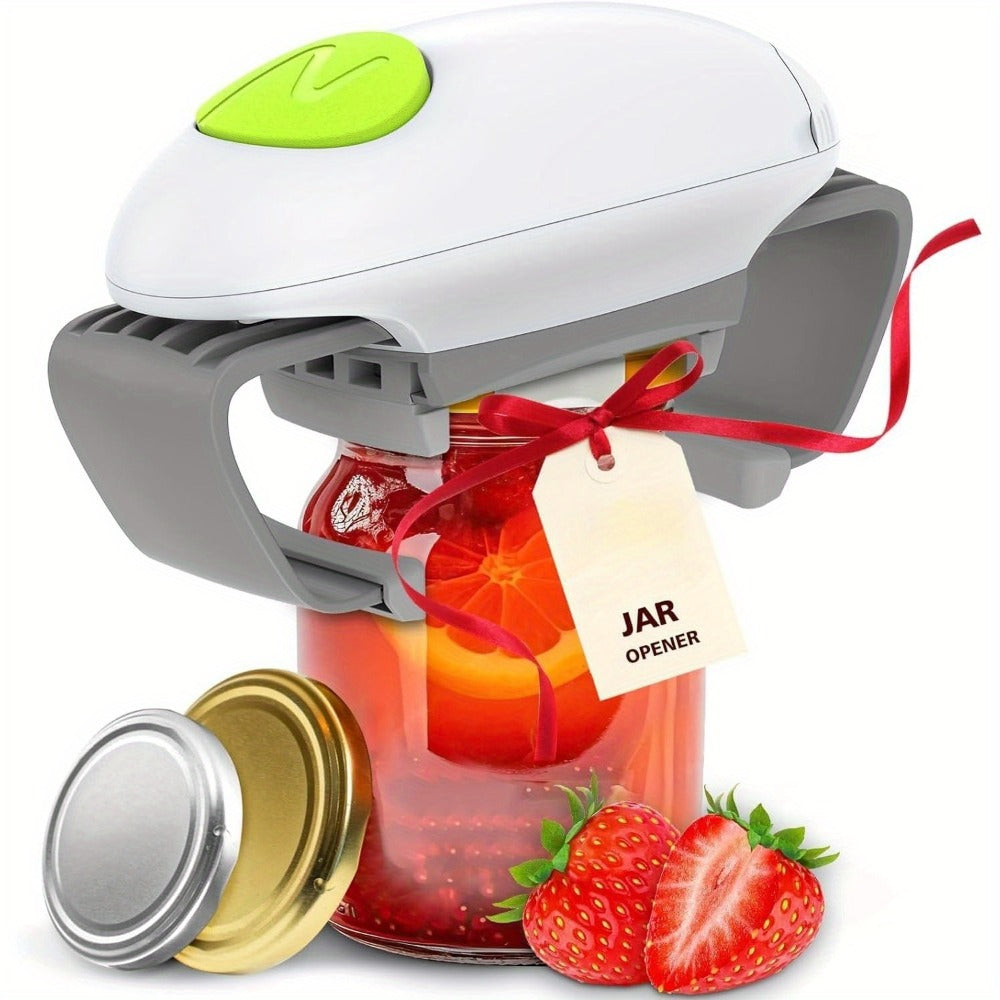 Electric Jar Opener & Bottle Opener – One-Touch Automatic Lid Opener for Arthritic Hands, Seniors & Weak Grip, Battery Operated, Heavy Duty