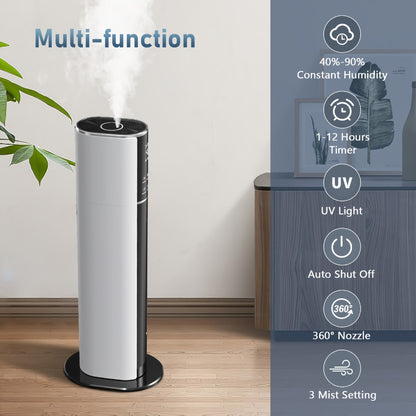 Cool Mist Humidifier 2.4 Gallon Top Fill with Smart Humidity Control Sleep Mode Soundwave Technology for Large Rooms Bedroom Office Plants 600ft²