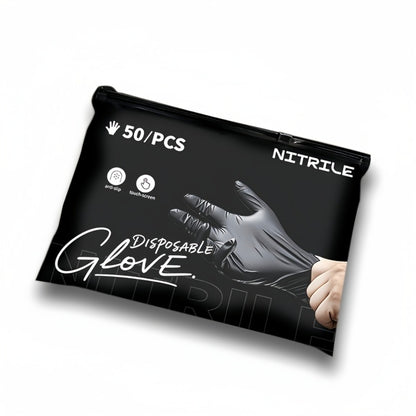 Disposable Nitrile Gloves Black – Powder Free, Latex Free Protective Gloves for Household Cleaning, Pet Bathing, Tattoo, Hair Coloring & Professional Use (S/M/L/XL)