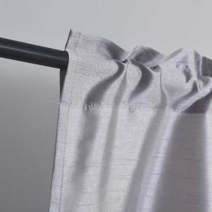 Kitchen Curtains 3 Panels Faux Silk Sheer Tier and Valance Set Rod Pocket 2 Tiers 26x36 inch + Valance 52x14 inch for Kitchen Bathroom Window Drapes
