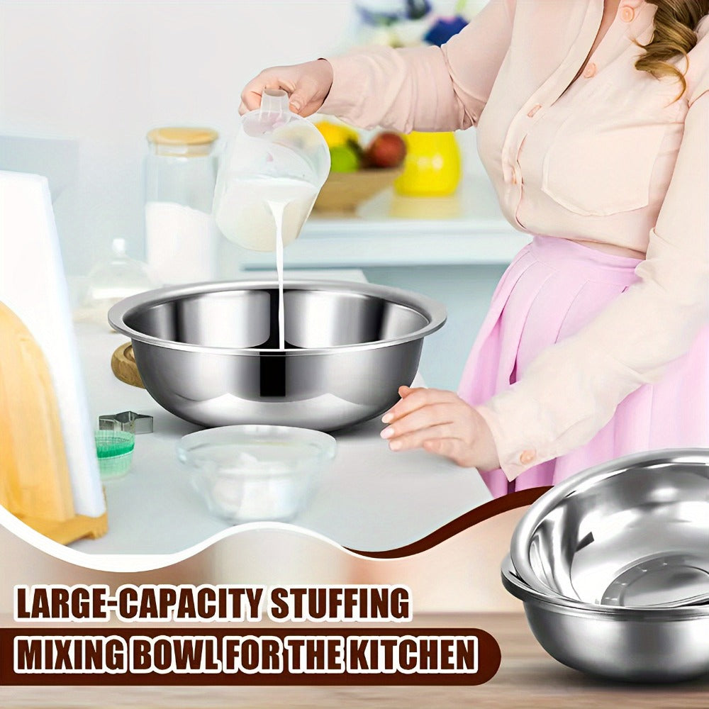 Stainless Steel Mixing Bowl Large 15.75 Inch with Footed Base – Rust-Resistant Salad Bowl, Vegetable & Fruit Washing Basin, Soaking Tub & Dish Pan for Home Kitchen, Durable & Easy to Clean