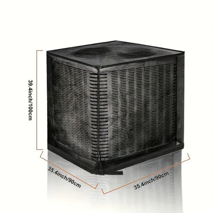 Outdoor AC Unit Cover Heavy Duty Waterproof Central Air Conditioner Cover with Mesh Vent Adjustable Straps UV Rain Snow Debris Bug Leaf Protection XS M L