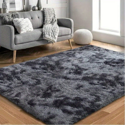 Gradient Color Soft Area Rug - Washable Anti-Slip Shaggy Fluffy Carpet for Living Room & Bedroom | Modern Machine-Made Floor Mat in Extra Large Sizes | Cozy Plush Rug in Multiple Colors