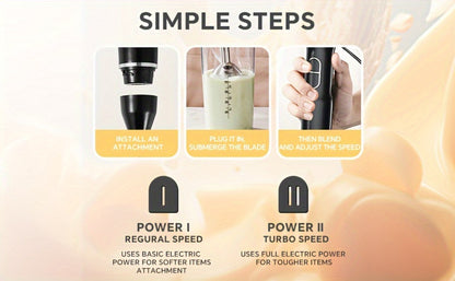 Immersion Blender 400W Handheld Stick Mixer with 2 Speeds & Turbo Mode 304 Stainless Steel Blades – Corded Hand Blender with Detachable Base for Soup Smoothie Puree Baby Food