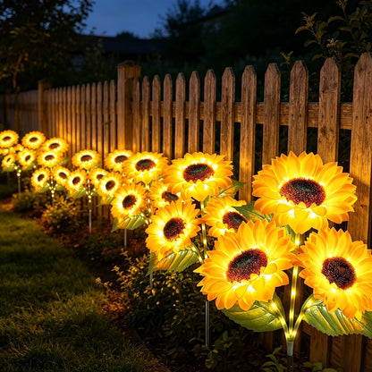 Solar Garden Lights Sunflower LED Outdoor Stake Lights 3-in-1 IP44 Waterproof Solar Powered Lawn Path Landscape Lights for Patio Yard Garden Decor Mother's Day Housewarming Gift