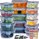Black 48-piece set (24 containers + 24 lids)