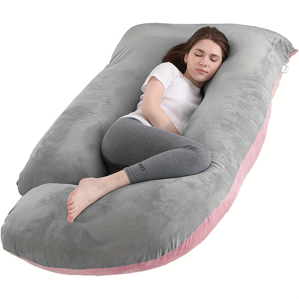 Maternity Pillow Full Body Pillow J-Shaped Pregnancy Pillow with Removable Cover Back Leg Tummy Support Multiple Styles & Sizes