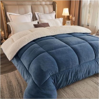 Sherpa Fleece Comforter Set Extra Thick Plush Microfiber Reversible Soft Warm Luxury Bed Blanket Twin XL Full Queen King 10 Colors Lightweight Cozy Bedding