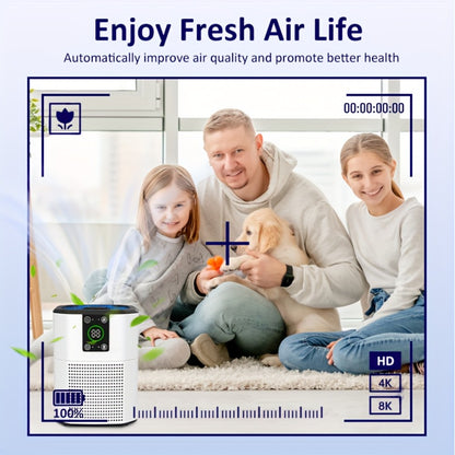 Pet Air Purifier for Home – ULPA Filter Removes Dust, Odor & Smoke, Quiet Sleep Mode, Ambient Light, 4 Modes & 9 Timer Settings for Bedroom, Office & Living Room