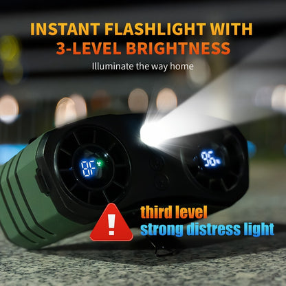 Portable Waist Fan 20000mAh – Dual Vent 7W Brushless Motor, 10 Speed Levels, 4 Wearing Modes, LED Digital Display, USB-C Charging, Wearable Neck & Waist Cooling Fan for Outdoor Camping Hiking Fishing