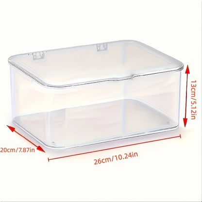 Clear Acrylic Desktop Organizer with Lid - Phone Case Storage Basket for Home Office Desk Organization