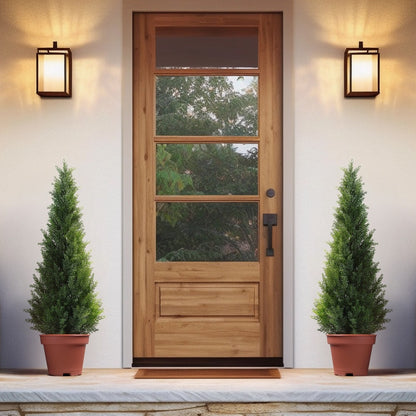Artificial Topiary Cedar Tree Outdoor Indoor UV Resistant Fake Potted Plant Faux Pine Shrub Front Porch Patio Home Office Decor 3ft 4ft 5ft 1pc 2pcs