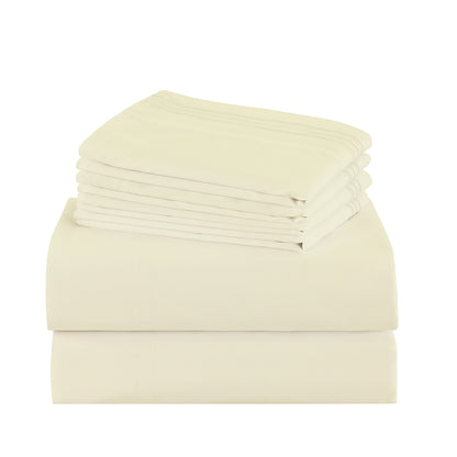 Microfiber Bed Sheet Set 4-6 Piece 100 GSM Deep Pocket 18 Inch Hotel Grade Ultra-Soft Breathable All-Season Machine Washable Twin Full Queen King