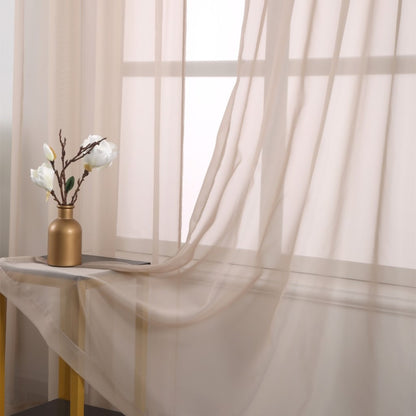 Sheer Curtains 2 Panels Rod Pocket – Light Filtering Privacy Window Drapes for Living Room Bedroom Modern Home Decor