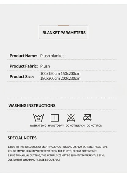 500gsm Heavy Plush Blanket – Ultra Thick Soft Warm Fluffy Blanket for Bed, Sofa & Travel, Baby to Double Size, 5 Colors