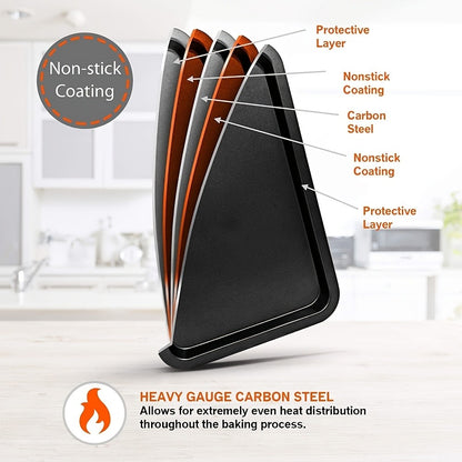 Nonstick Bakeware Set with Cooling Rack Cookie Sheet Cake Pans Loaf Muffin Pizza Pan Oven Safe Baking Pans Set for Kitchen 6 14 15 Piece