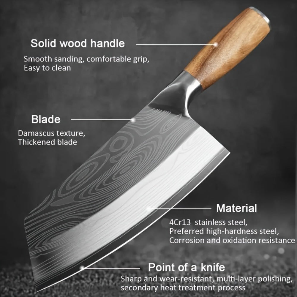 Damascus Chef Knife Set – Sharp Stainless Steel Kitchen Knife with Damascus Pattern Blade for Chopping Vegetables, Meat & Fruit, Professional Home Cook Gift Set 1pc 2pcs 3pcs