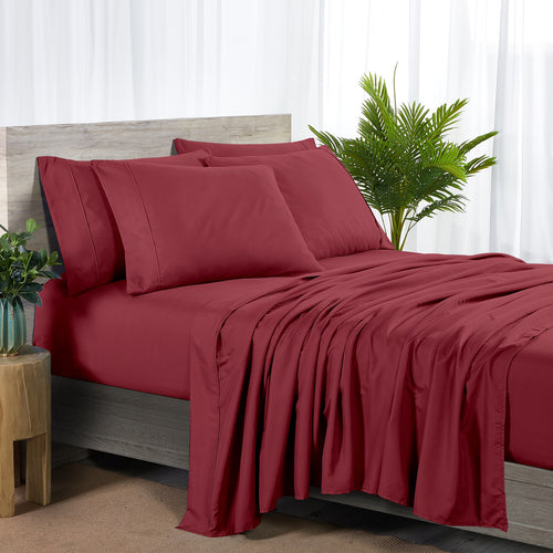 Bamboo Blend 6-Piece Sheet Set – 2000 Thread Count SnugGrip Fitted Sheet 16" Deep Pocket Soft Wrinkle Resistant Twin Full Queen King Cal King