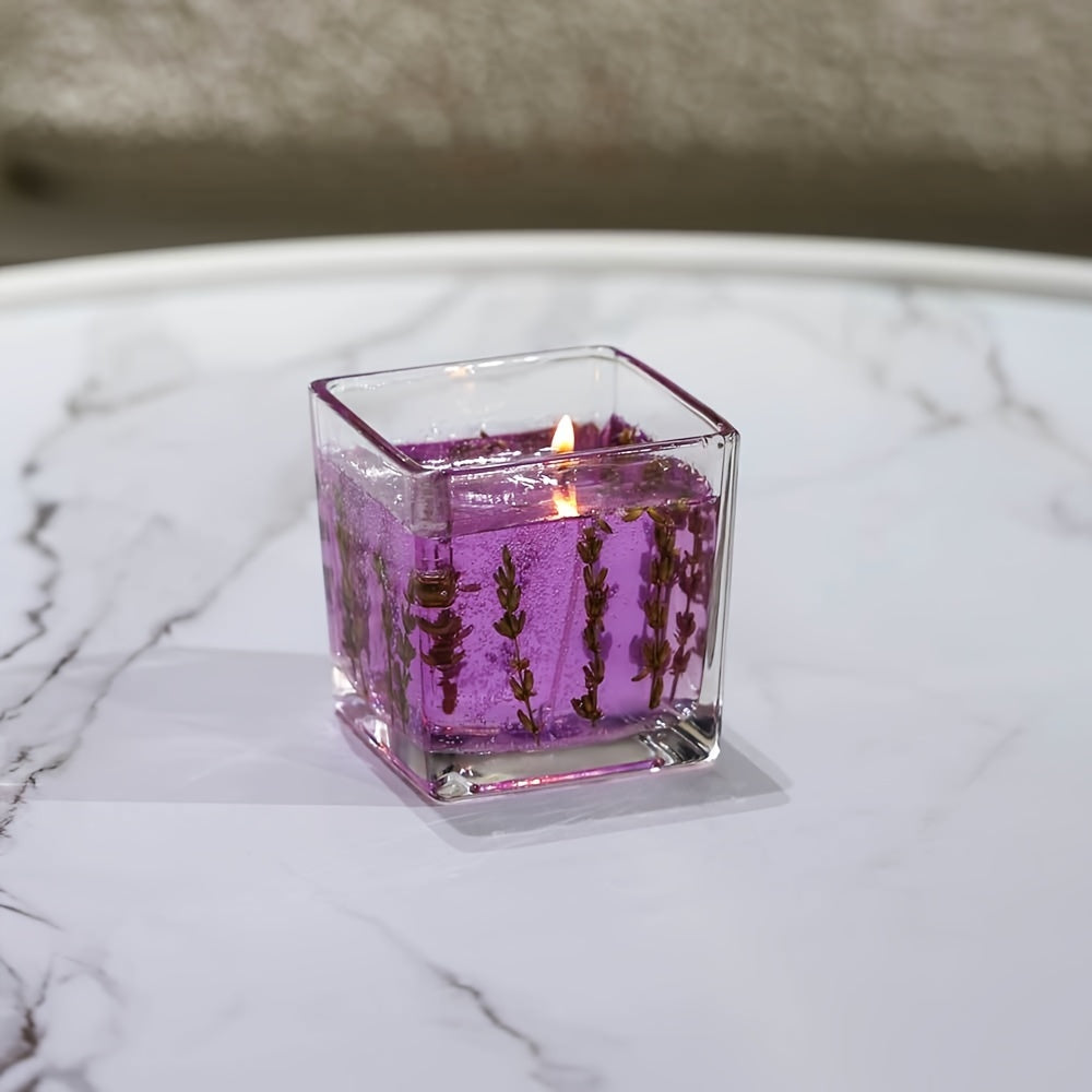 Floral Scented Candle 550g with True Flower Inlay – Large Botanical Candle in Glass Jar, Rose & Lavender Fragrance, Luxury Aromatherapy Home Decor, Perfect Birthday & Gift Candle for Women