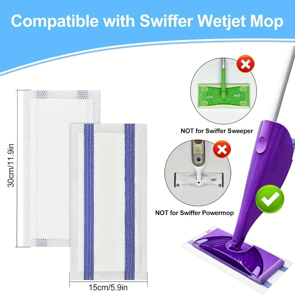 Wet Jet Mop Pads Refills Disposable – 30/60/80/120 Count Multi-Surface Floor Cleaning Pads Compatible with Swiffer WetJet, Thick & Absorbent (No Mop)