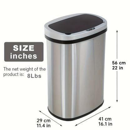 Touchless Motion Sensor Trash Can 13 Gallon 50L – Automatic Kitchen Garbage Can for Home Office Bedroom Living Room