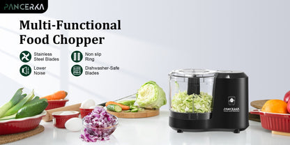 Electric Vegetable Chopper Food Processor - Mini Electric Food Chopper Blender for Kitchen, Baby Food Maker, Mixer Grinder for Dicing Mincing Puree, Black
