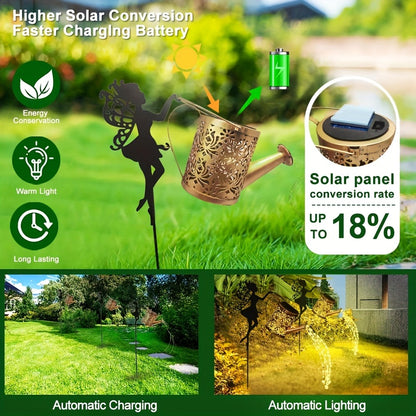 Solar Watering Can Fairy Light 36 LED Waterfall String Lights IP65 Waterproof Outdoor Garden Stake Lamp Patio Yard Decor Halloween Christmas