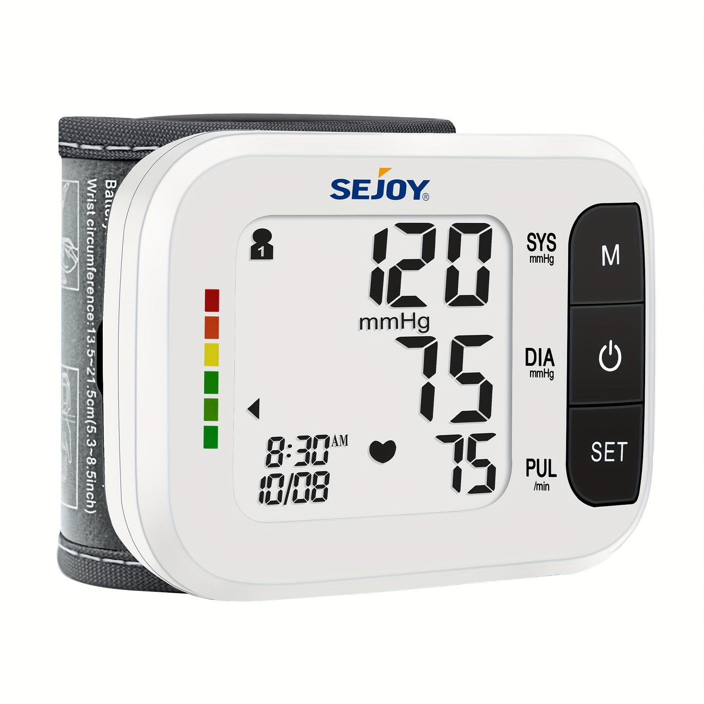 Wrist Blood Pressure Monitor - Sejoy Automatic Digital BP Machine with Large LCD Display, Wrist Strap & Batteries Included, Portable & Accurate for Home Use & Travel (Blue / White / Black / Purple)