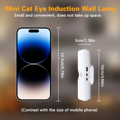 Cat Eye LED Wall Light Motion Sensor – 6 Pack USB Rechargeable Night Lamp, 3 Color Settings, Wireless Auto Sensing No Wiring for Bedroom Stairs Closet Bathroom Hallway (RGB / Three Colors)