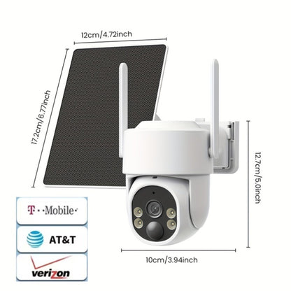 Solar Security Camera 4G Outdoor – AI Smart Alarm, Solar Powered, No WiFi & Wire-Free, 4G LTE Surveillance Camera for Farm, Villa, Ranch & Remote Property Security (TBG12)