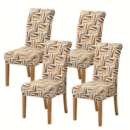Dining Chair Covers Slipcovers Set of 4 or 6 - Spandex Stretch Milk Velvet Removable Washable Parsons Chair Protector | Anti-Slip Elastic Band | Multiple Prints | Kitchen Dining Room Hotel Ceremony