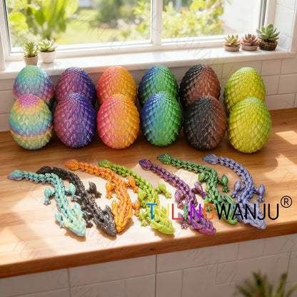 Dragon Egg Decorative Sculpture Set 40-Piece – 20 Mini Dragons & 20 Dragon Eggs Figurines, 4.92" Dragons & 2.2" Eggs, Fantasy Home Decor for Office, Living Room, Holiday Party & Collectors Gift