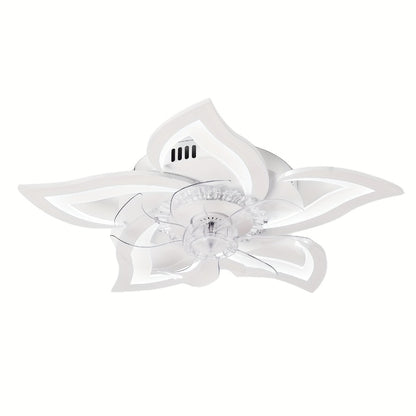 Ceiling Fan with Light 27 Inch Flush Mount - Low Profile 6-Speed 3-Color Dimmable LED, Remote & App Control, Modern Ceiling Fan for Bedroom, Living Room, Room Decor, Black or White