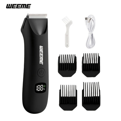 Men's Body Hair Trimmer USB Rechargeable - Chest, Leg & Armpit Hair Trimmer with LCD Display & LED Light, Cordless Electric Body Groomer for Men, Gift for Dad, Husband, Son, Birthday & Father's Day