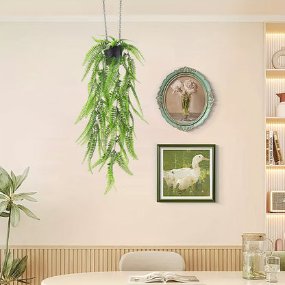 Artificial Hanging Plants 4 Pack – Fake Trailing Vines for Indoor Outdoor Wall Shelf Room Decor, Realistic Faux Rose Greenery Hanging Basket Decoration