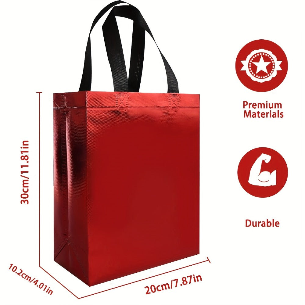 Gift Bags Bulk 24pcs Mixed Colors Glossy Finish | Reusable Shiny Party Favor Bags 8x10x4 in Pink Red Purple Blue Green – Birthday Goodie Bags Christmas Holiday Wedding Baby Shower
