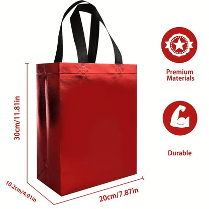 Gift Bags Bulk 24pcs Mixed Colors Glossy Finish | Reusable Shiny Party Favor Bags 8x10x4 in Pink Red Purple Blue Green – Birthday Goodie Bags Christmas Holiday Wedding Baby Shower