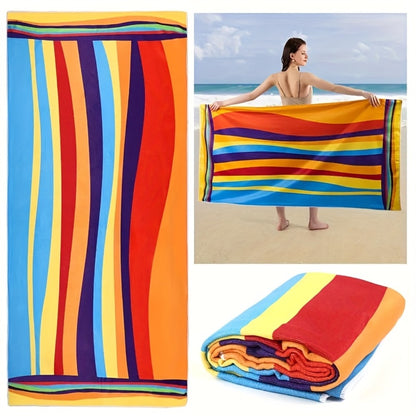 XL Bath Towel Extra Large 70x31 Inch Ultra Soft Absorbent Quick Dry Microfiber Shower Towel Striped Tropical Home Hotel Bathroom