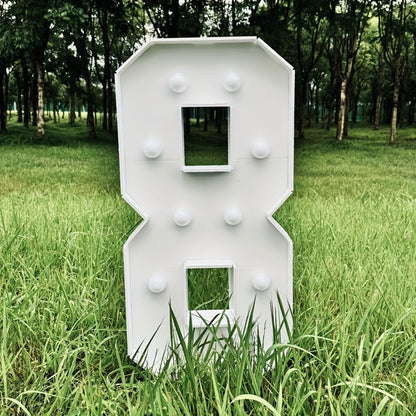 3ft Glowing Number Sign – Warm White LED 3D KT Board 36 Inch Freestanding Party Decoration for Birthday Anniversary Wedding