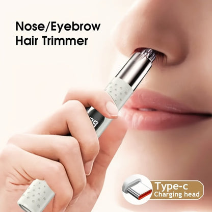Nose Hair Trimmer Electric – USB Rechargeable Stainless Steel Unisex Trimmer for Nose, Ear & Eyebrow Hair, No-Pull Painless Cutting, Portable Stylish Design for Men & Women