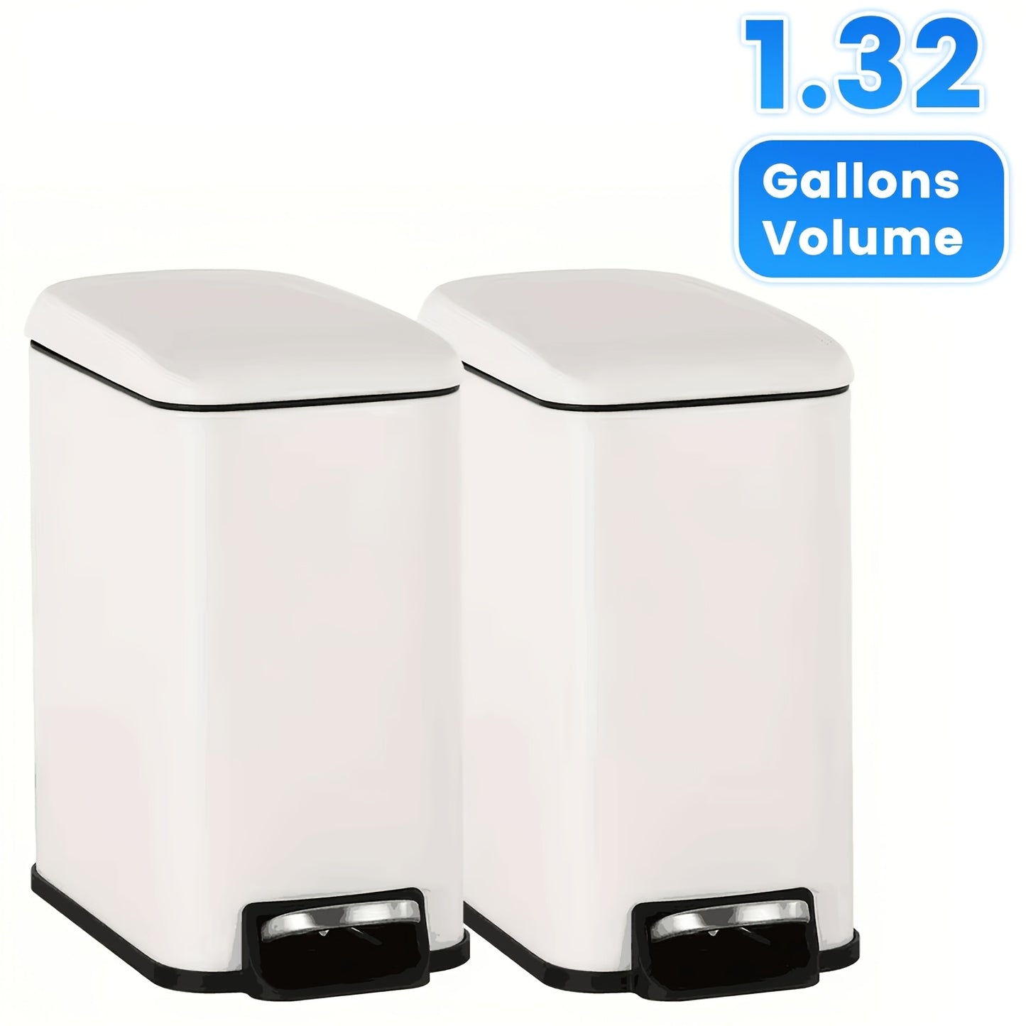 Stainless Steel Trash Can with Pedal & Removable Inner Bucket Fingerprint-Proof Kitchen Garbage Can with Hinged Lid – 5L / 30L / 50L / 13 Gallon for Kitchen, Home & Office