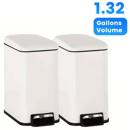 Stainless Steel Trash Can with Pedal & Removable Inner Bucket Fingerprint-Proof Kitchen Garbage Can with Hinged Lid – 5L / 30L / 50L / 13 Gallon for Kitchen, Home & Office