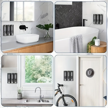 Wall-Mounted Soap Dispenser 53oz Large Capacity – No-Drill Manual Press Pump for Shower Gel Shampoo Lotion Bathroom Kitchen