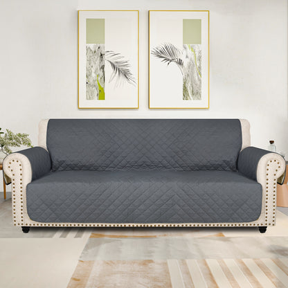 Sofa Slipcover 5-Layer Quilted Thick Sofa Cover Protector Elastic Strap Non-Slip Washable Pet Friendly Universal Fit 3 4 Seater Couch Cover for Living Room - 10 Colors