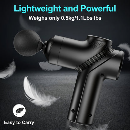 Portable Percussion Massage Gun – Ultra-Quiet Motor, 4 Massage Heads & 6 Adjustable Speeds | Handheld Deep Tissue Massager for Muscle Relaxation, Post-Workout Recovery & Full-Body Relief
