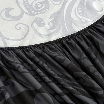 Gothic Skull Fitted Sheet Set 3-Piece – Victorian Baroque Halloween Bedding | 1 Deep Pocket Fitted Sheet + 2 Pillowcases | Machine Washable Hypoallergenic Polyester | Twin Full Queen King
