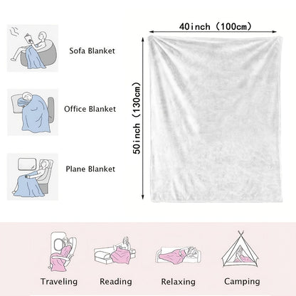Floral Flannel Blanket – 280gsm Soft Warm Elegant Flower Print Bedspread for Sofa, Bed & Living Room, Machine Washable, 3 Sizes