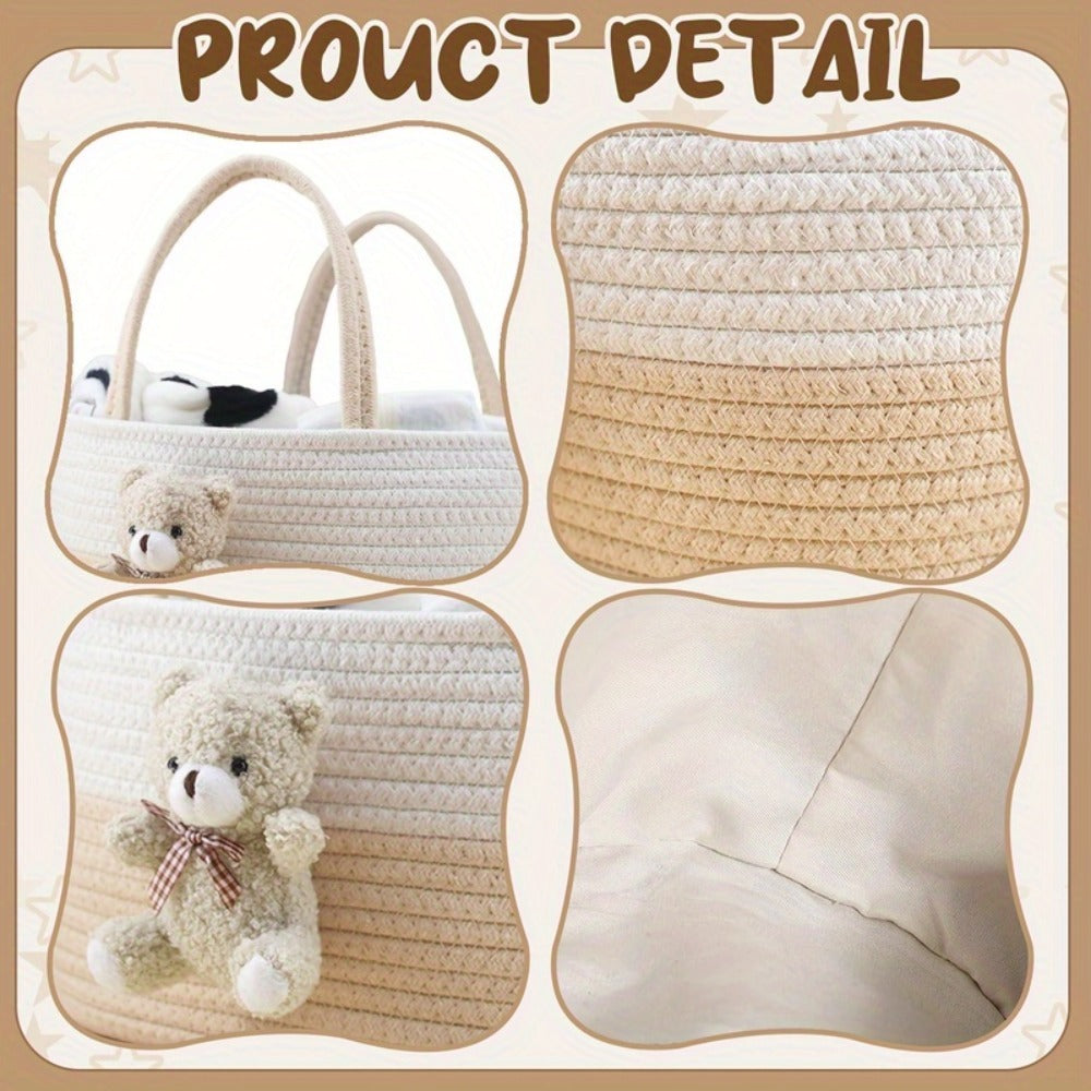 Cute Animal Woven Storage Basket – Decorative Desktop Organizer for Remote Controls, Toys, Stationery & Small Items – Bear, Bunny, Elephant & Giraffe Styles for Home, Nursery & Gift